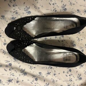Stuart Weitzman Black Sparkly Heels